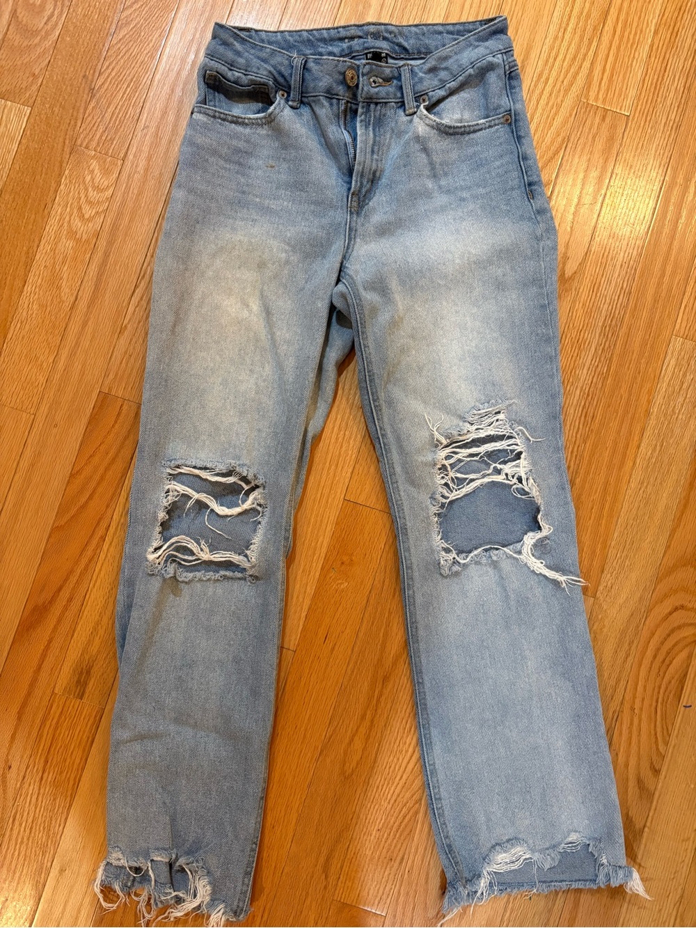 Rewash Women's High Rise Distressed Jeans Light Blue Wash Size 3
